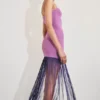 Koah Fringe Bandage Knit Maxi Klänning – Lila Koah Fringe Bandage Knit Maxi Klänning – Lila