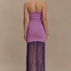 Koah Fringe Bandage Knit Maxi Klänning – Lila Koah Fringe Bandage Knit Maxi Klänning – Lila