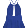 Korra chiffong-halterneck-top – koboltblå