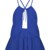 Korra chiffong-halterneck-top – koboltblå