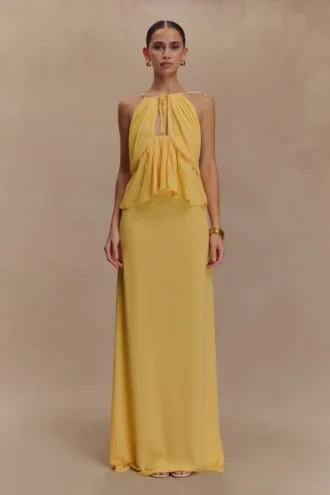 Katalina maxikjol i chiffong – Butterscotch Katalina maxikjol i chiffong – Butterscotch