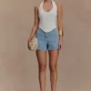 Kylee broderade shorts – mellablå Kylee broderade shorts – mellablå