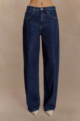 Laina midjehöga diamantDenim-jeans – midnattblå Laina midjehöga diamantDenim-jeans – midnattblå