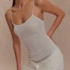 Laurie Twist Knit Mini Klänning – Ivory