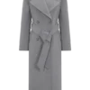 Levi lång trenchcoat i ull – gråmelerad Levi lång trenchcoat i ull – gråmelerad