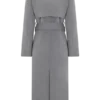 Levi lång trenchcoat i ull – gråmelerad Levi lång trenchcoat i ull – gråmelerad