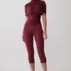 Blanca stretchcrepe-capribyxor – mahogny