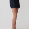 Loraine midjehög denimminikjol – indigostripad Loraine midjehög denimminikjol – indigostripad
