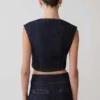 Loraine ärmlös Denim-top – Indigo Pinstripe