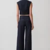Loraine ärmlös Denim-top – Indigo Pinstripe