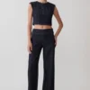 Loraine ärmlös Denim-top – Indigo Pinstripe