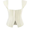 Loretta Denim Top med korta ärmar – Ecru Loretta Denim Top med korta ärmar – Ecru