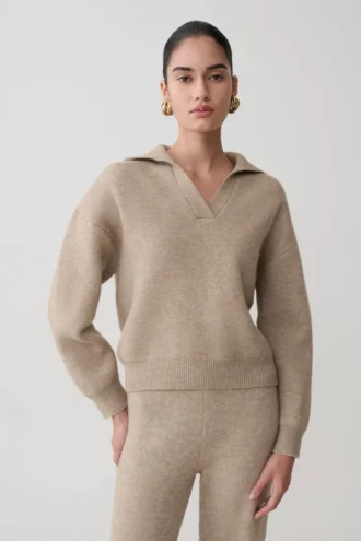 Luca stickad tröja – beige melerad