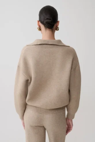 Luca stickad tröja – beige melerad