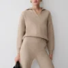 Luca stickad tröja – beige melerad Luca stickad tröja – beige melerad