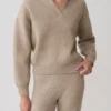 Luca stickad tröja – beige melerad Luca stickad tröja – beige melerad