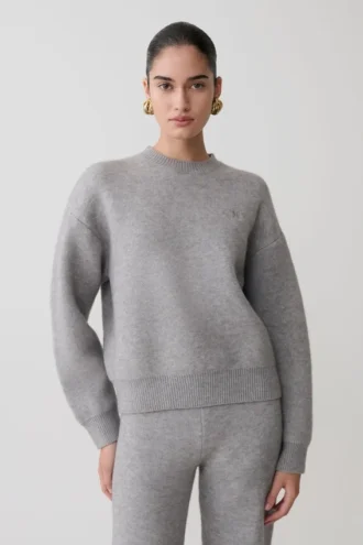 Lulu Oversized Knit Jumper – Grey Marle