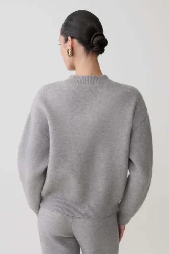 Lulu Oversized Knit Jumper – Grey Marle
