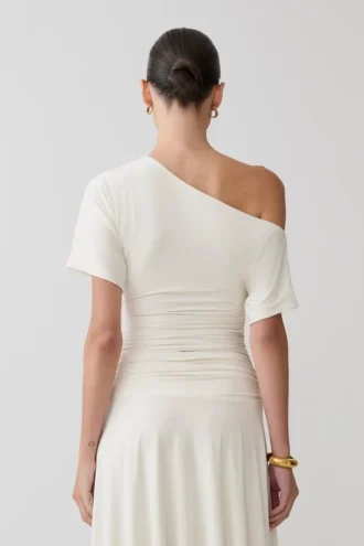 Luu Off Shoulder Slinky Top – Elfenben
