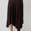 Luu Slinky midikjol – mörk choklad Luu Slinky midikjol – mörk choklad