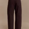 Mannon midjehöga Denim-jeans – chokladbruna Mannon midjehöga Denim-jeans – chokladbruna