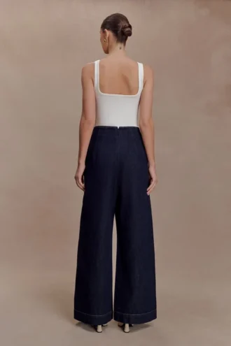Maral högmidjade dartjeans – tvättad indigoblå