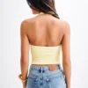 Marie återvunnen halterneck-top – Lemon Sherbet