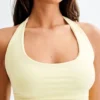 Marie återvunnen halterneck-top – Lemon Sherbet