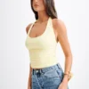 Marie återvunnen halterneck-top – Lemon Sherbet
