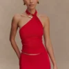 Mariposa Slinky halterneck-top – röd