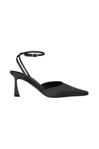 Marley Satin Pointed Heel – Svart