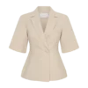 Martine kortärmad linne-top – natur Martine kortärmad linne-top – natur