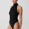 Matilda rynkad bodysuit i mesh – svart Matilda rynkad bodysuit i mesh – svart