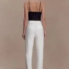 Maude Crepe Straight Leg Byxor – Ivory