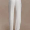 Maude Crepe Straight Leg Byxor – Ivory