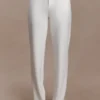 Maude Crepe Straight Leg Byxor – Ivory