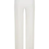 Maude Crepe Straight Leg Byxor – Ivory