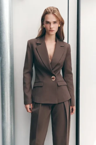 Max Cinched Waist Blazer – Choklad
