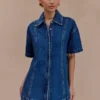 Maya Oversized Denim Shirt – Mörkblå Maya Oversized Denim Shirt – Mörkblå
