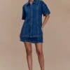 Maya Oversized Denim Shirt – Mörkblå Maya Oversized Denim Shirt – Mörkblå