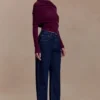 Kirralee raka jeans med uppvikta benslut – indigoblå Kirralee raka jeans med uppvikta benslut – indigoblå