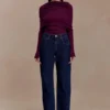 Kirralee raka jeans med uppvikta benslut – indigoblå Kirralee raka jeans med uppvikta benslut – indigoblå