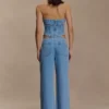 Meadow Denim Corset Halter Top – Classic Blue