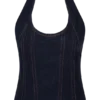 Meadow Denim Corset Halter Top – Indigoblå