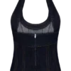 Meadow Denim Corset Halter Top – Indigoblå