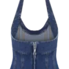 Meadow Denim korsett-halterneck-top – mörkblå