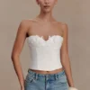Melany Applikationsbustier i Denim – Vit Melany Applikationsbustier i Denim – Vit