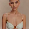 Memphis bikinitopp med pärlor – mint Memphis bikinitopp med pärlor – mint