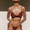 Memphis bikinitopp med pärlor – vinröd Memphis bikinitopp med pärlor – vinröd