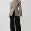 Mila formad kavaj – Tan Check Mila formad kavaj – Tan Check